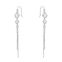 AMOR women's drop earrings, rhodium-plated 925 sterling silver, view 5