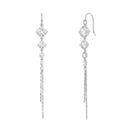 AMOR women's drop earrings, rhodium-plated 925 sterling silver, main image