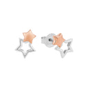 AMOR Ohrring (Ohrstecker) Damen, 925 Silber silber / rosévergoldet (bicolor), Motiv Stern, Hauptbild