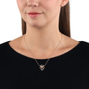AMOR Halskette Damen, 925 Silber rosé vergoldet, Motiv Blatt, Zirkonia weiß, Ansicht 2