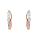 AMOR Ohrring (Creolen) Damen, 925 Silber silber / rosévergoldet (bicolor), Zirkonia weiß, Ansicht 3