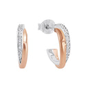AMOR Ohrring (Creolen) Damen, 925 Silber silber / rosévergoldet (bicolor), Zirkonia weiß, Hauptbild