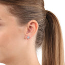 AMOR Ohrring (Ohrstecker) Damen, 925 Silber rhodiniert, Motiv Stern, Zirkonia weiß, Ansicht 2