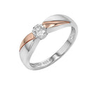 AMOR women's ring, two-tone 925 sterling silver (silver and rose gold-plated), main image