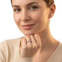 AMOR women's ring, rhodium-plated 925 sterling silver, worn by model