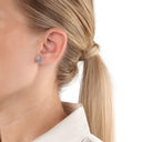 AMOR Ohrring (Ohrstecker) Damen, 925 Silber rhodiniert, Motiv Lebensbaum, Zirkonia weiß, Ansicht 2
