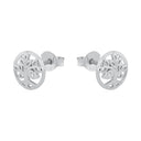 AMOR Ohrring (Ohrstecker) Damen, 925 Silber rhodiniert, Motiv Lebensbaum, Zirkonia weiß, Ansicht 4