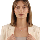 AMOR Halskette Damen, 925 Silber rosé vergoldet, Motiv Blume, Zirkonia weiß, am Model