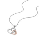 AMOR women's necklace, two-tone 925 sterling silver (silver and rose gold-plated), view 4