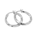 AMOR women's hoop earrings, rhodium-plated 925 sterling silver, view 3