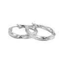 AMOR women's hoop earrings, rhodium-plated 925 sterling silver, view 4