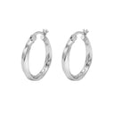 AMOR women's hoop earrings, rhodium-plated 925 sterling silver, view 5