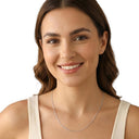 AMOR unisex necklace, rhodium-plated 925 sterling silver, worn by model