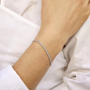 AMOR Armband Damen, 925 Silber rhodiniert, Zirkonia weiß, am Model