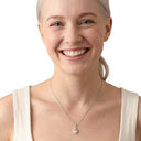 AMOR women's necklace, rhodium-plated 925 sterling silver, worn by model