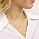 AMOR Halskette Damen, 925 Silber rhodiniert, Motiv Herz, Zirkonia weiß, am Model