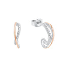 AMOR Ohrring (Creolen) Damen, 925 Silber silber / rosévergoldet (bicolor), Zirkonia weiß, Hauptbild