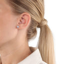 AMOR Ohrring (Ohrstecker) Damen, 925 Silber rhodiniert, Zirkonia weiß, Ansicht 2
