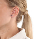 AMOR Ohrring (Ohrstecker) Damen, 925 Silber rhodiniert, Motiv Herz, Zirkonia weiß, Ansicht 2