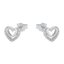 AMOR Ohrring (Ohrstecker) Damen, 925 Silber rhodiniert, Motiv Herz, Zirkonia weiß, Ansicht 4