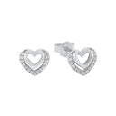 AMOR Ohrring (Ohrstecker) Damen, 925 Silber rhodiniert, Motiv Herz, Zirkonia weiß, Hauptbild