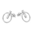 AMOR women's stud earrings, rhodium-plated 925 sterling silver, view 2