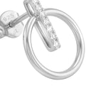 AMOR women's stud earrings, rhodium-plated 925 sterling silver, view 3