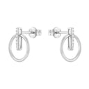 AMOR women's stud earrings, rhodium-plated 925 sterling silver, view 4