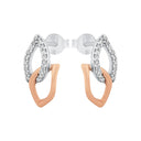 AMOR Ohrring (Ohrstecker) Damen, 925 Silber silber / rosévergoldet (bicolor), Zirkonia weiß, Ansicht 4