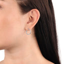 AMOR Ohrring (Creolen) Damen, 925 Silber rhodiniert, Zirkonia weiß, Ansicht 2