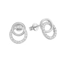 AMOR women's stud earrings, rhodium-plated 925 sterling silver, view 2
