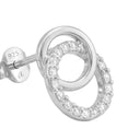 AMOR women's stud earrings, rhodium-plated 925 sterling silver, view 3