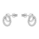 AMOR women's stud earrings, rhodium-plated 925 sterling silver, view 4