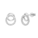 AMOR women's stud earrings, rhodium-plated 925 sterling silver, main image