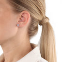 AMOR Ohrring (Ohrstecker) Damen, 925 Silber rhodiniert, Zirkonia weiß, Ansicht 2