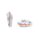 AMOR Ohrring (Creolen) Damen, 925 Silber silber / rosévergoldet (bicolor), Zirkonia weiß, Hauptbild