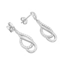 AMOR women's drop earrings, rhodium-plated 925 sterling silver, view 2