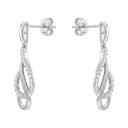 AMOR women's drop earrings, rhodium-plated 925 sterling silver, view 4