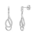 AMOR women's drop earrings, rhodium-plated 925 sterling silver, main image