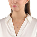 AMOR Halskette Damen, 925 Silber silber / rosévergoldet (bicolor), Zirkonia weiß, Ansicht 2