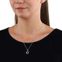 AMOR Halskette Damen, 925 Silber rhodiniert, Motiv Stern, Zirkonia weiß, Ansicht 2