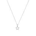 AMOR Halskette Damen, 925 Silber rhodiniert, Motiv Stern, Zirkonia weiß, Hauptbild