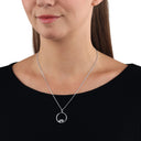 AMOR Halskette Damen, 925 Silber rhodiniert, Zirkonia weiß, Ansicht 2