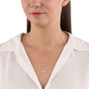 AMOR Halskette Damen, 925 Silber rhodiniert, Zirkonia weiß, Ansicht 2