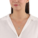 AMOR Halskette Damen, 925 Silber rhodiniert, Zirkonia weiß, Ansicht 2