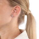 AMOR Ohrring (Ohrstecker) Damen, 925 Silber silber / rosévergoldet (bicolor), Zirkonia weiß, Ansicht 2
