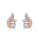 AMOR Ohrring (Ohrstecker) Damen, 925 Silber silber / rosévergoldet (bicolor), Zirkonia weiß, Ansicht 3