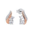AMOR Ohrring (Ohrstecker) Damen, 925 Silber silber / rosévergoldet (bicolor), Zirkonia weiß, Hauptbild
