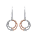 AMOR Ohrring (Ohrhänger) Damen, 925 Silber silber / rosévergoldet (bicolor), Zirkonia weiß, Ansicht 3