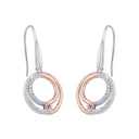 AMOR Ohrring (Ohrhänger) Damen, 925 Silber silber / rosévergoldet (bicolor), Zirkonia weiß, Ansicht 4